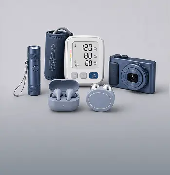 Various electronic devices in blue
